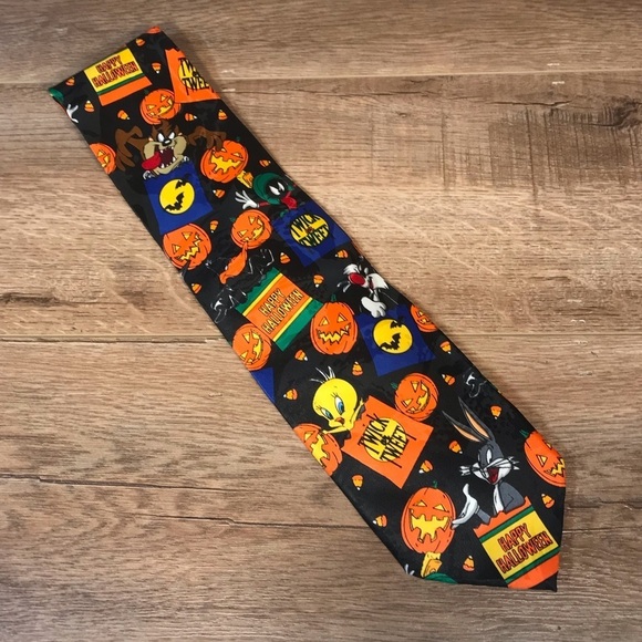 Warner Bros.‎ Looney Tunes Halloween Tweety Taz Tie 1996 - Picture 3 of 12